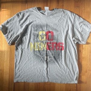 NFL Team Apparel 49ers San Francisco Go Niners T Shirt Gold And Red Graphic
